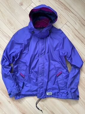 Sierra Designs Vintage Purple/Pink Gore Tex Hooded Rain Jacket Women’s Sz L